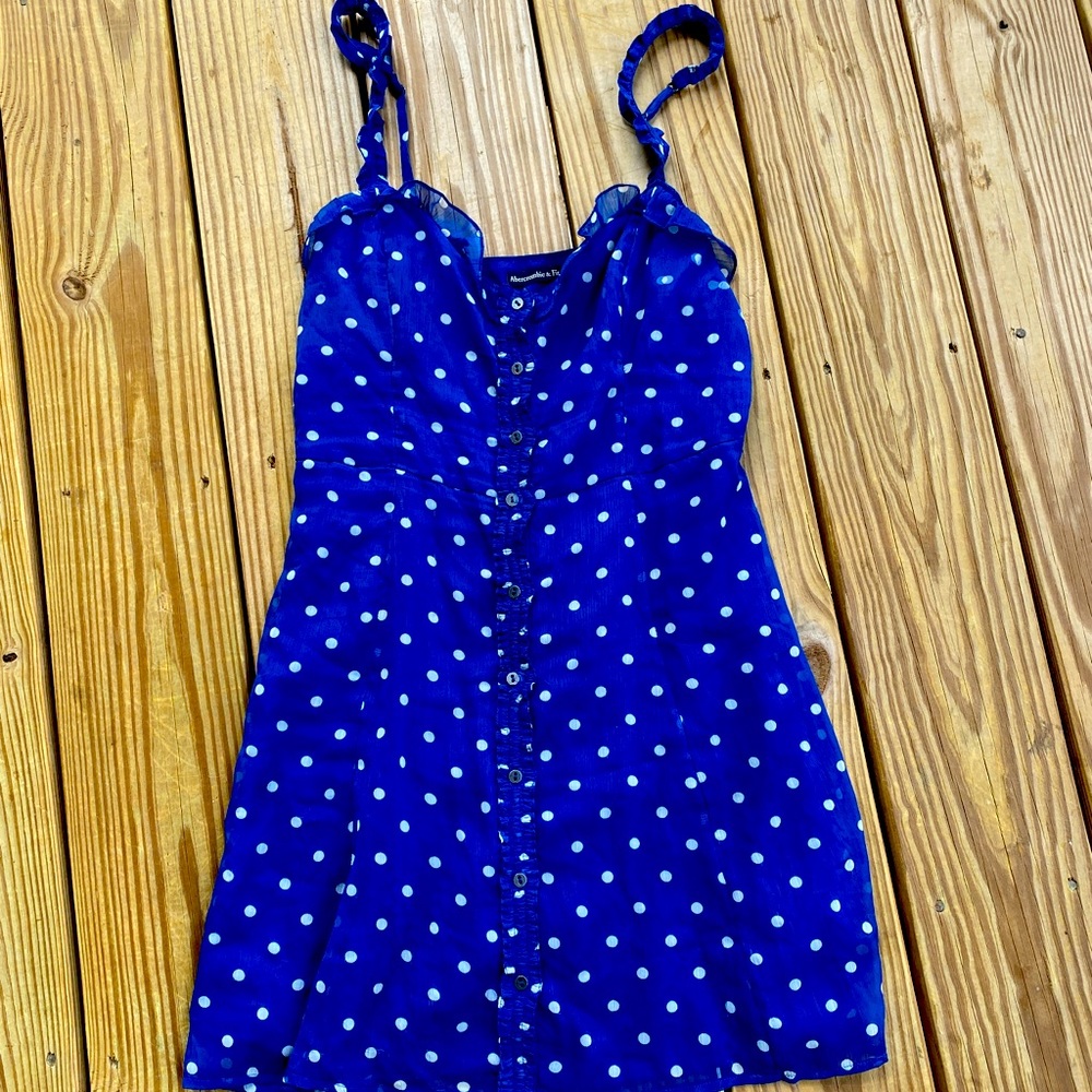 Abercrombie & Fitch Blue and White Polka Dot Dress